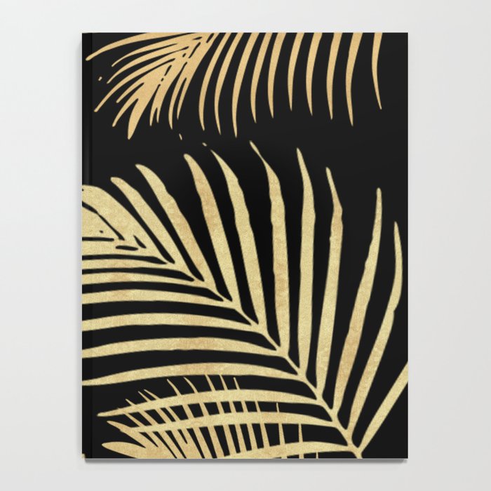 Gold Palm Leaves on Black Notebook Gallery Image 4