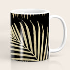 Gold Palm Leaves on Black Coffee Mug Gallery Image 1