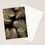 Gold Palm Leaves on Black Stationery Card Gallery Image 2