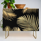 Gold Palm Leaves on Black Credenza Gallery Image 1