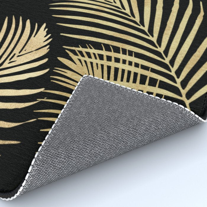 Gold Palm Leaves on Black Rug Gallery Image 4