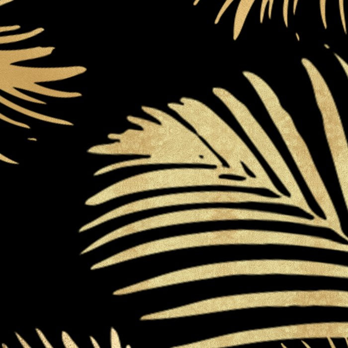 Gold Palm Leaves on Black Coffee Mug Gallery Image 2