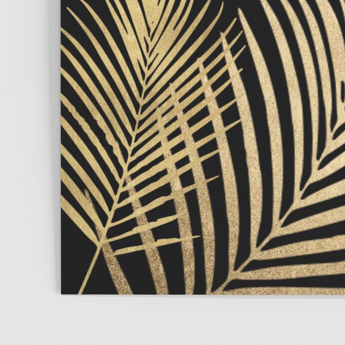 Gold Palm Leaves on Black Poster Gallery Image 3
