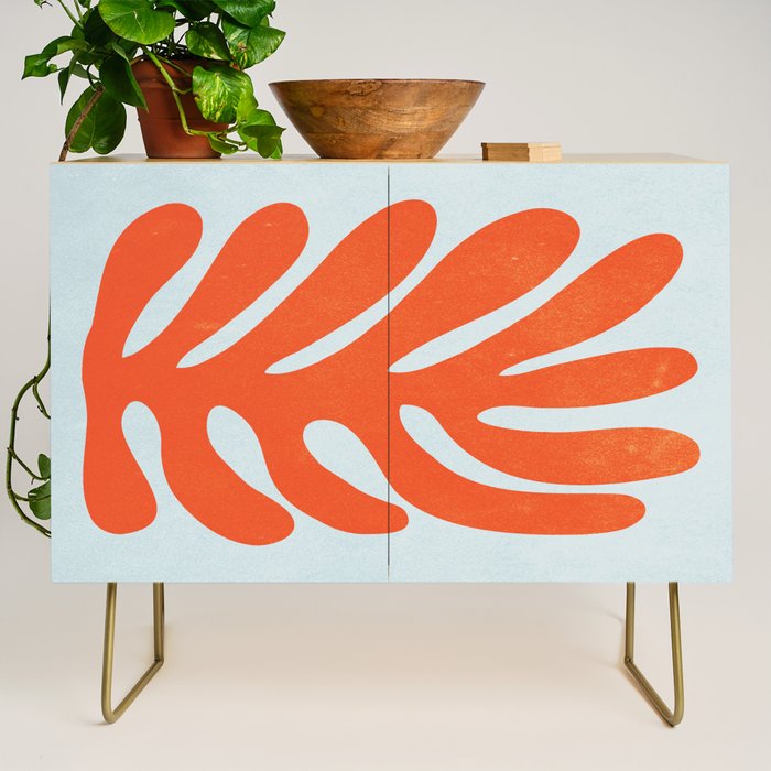 Fire Red: Wild Leaf | Matisse Foliage Paper Cutouts 01 Credenza Gallery Image 1