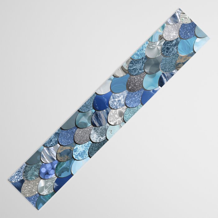 Mermaid Ocean Blue Pattern Table Runner Gallery Image 3