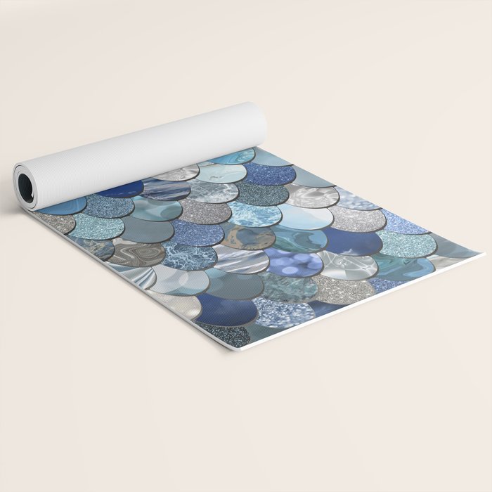 Mermaid Ocean Blue Pattern Yoga Mat Gallery Image 2