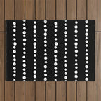 Spotted, Abstract, Black and White, Boho Print Outdoor Rug Gallery Image 1