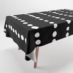 Spotted, Abstract, Black and White, Boho Print Tablecloth Gallery Image 1