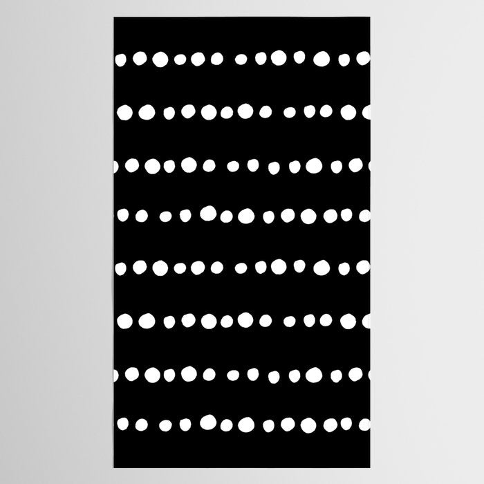 Spotted, Abstract, Black and White, Boho Print Tablecloth Gallery Image 2