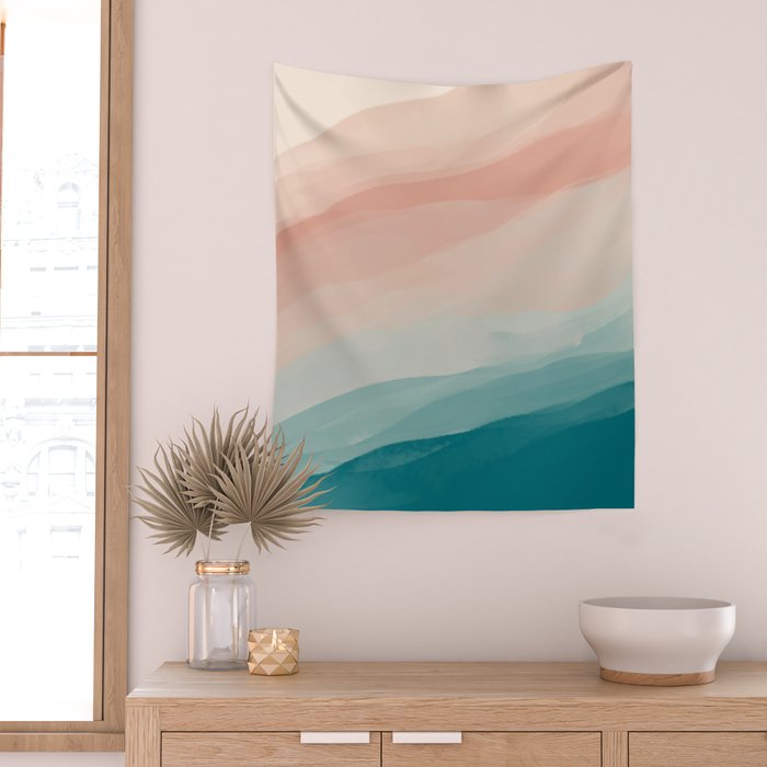 An Abstract Beach Walk Along The Shore Wall Tapestry Gallery Image 2