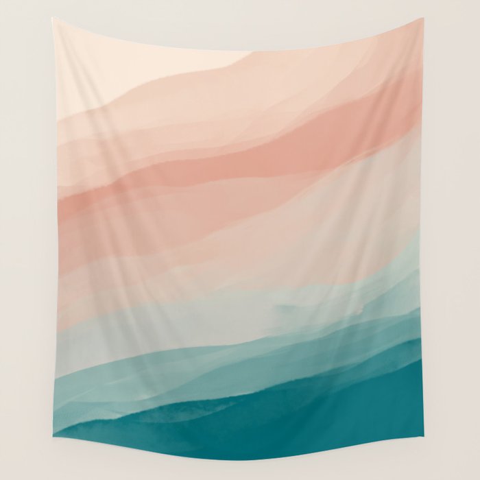 An Abstract Beach Walk Along The Shore Wall Tapestry Gallery Image 4
