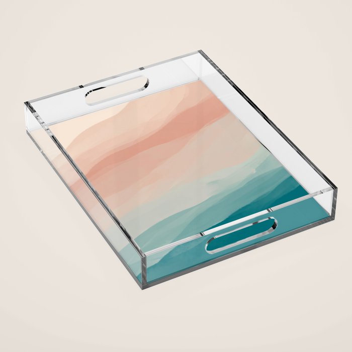 An Abstract Beach Walk Along The Shore Acrylic Tray Gallery Image 1