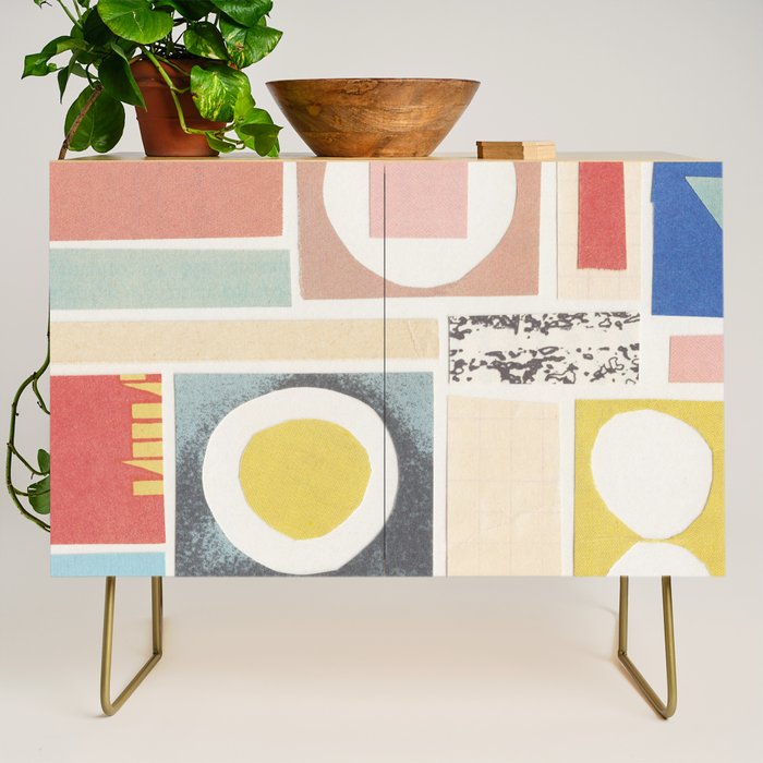 Abstract Mixed Media Collage #7 Credenza Gallery Image 1