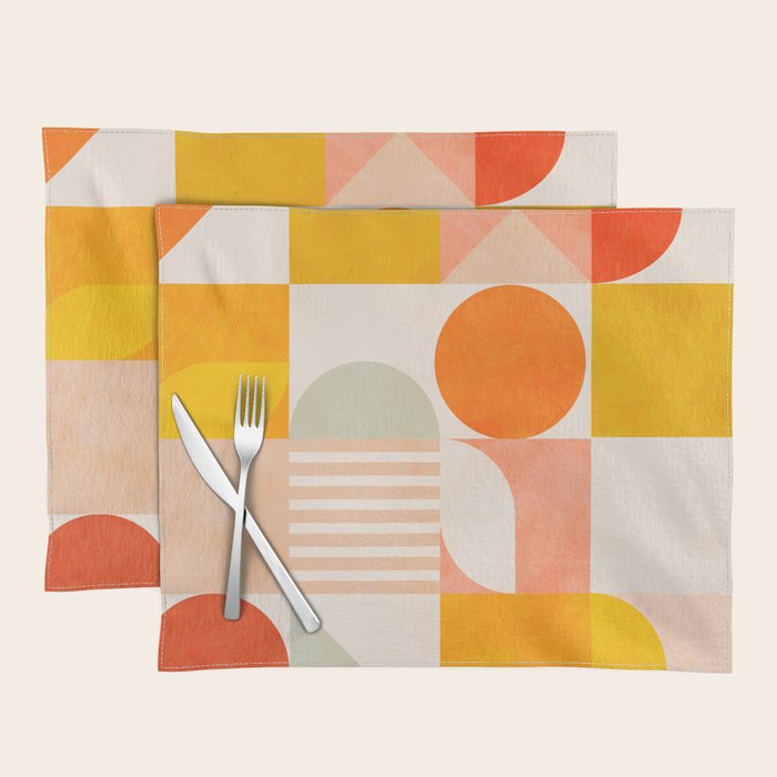 mid century geometry sunny 4 Placemat Gallery Image 1
