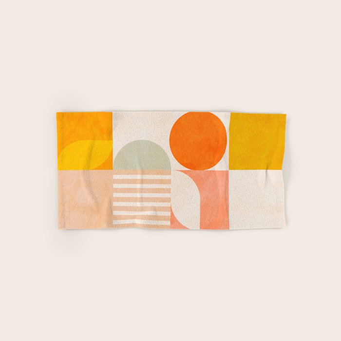 mid century geometry sunny 4 Bath Towel Gallery Image 1