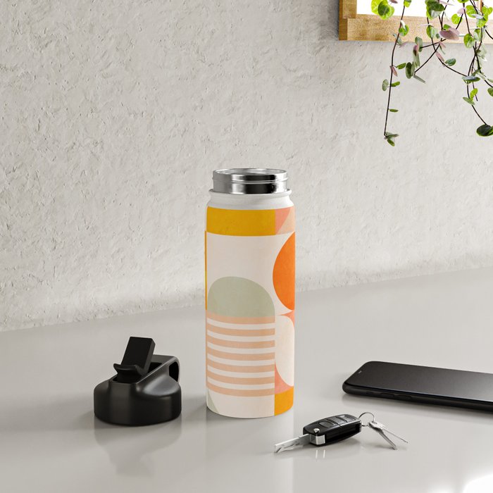 mid century geometry sunny 4 Water Bottle Gallery Image 4