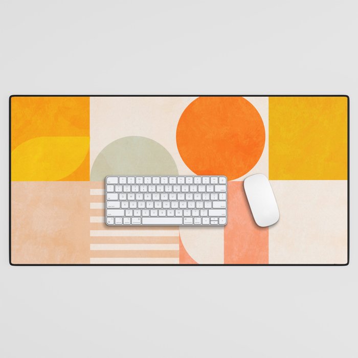 mid century geometry sunny 4 Desk Mat Gallery Image 1