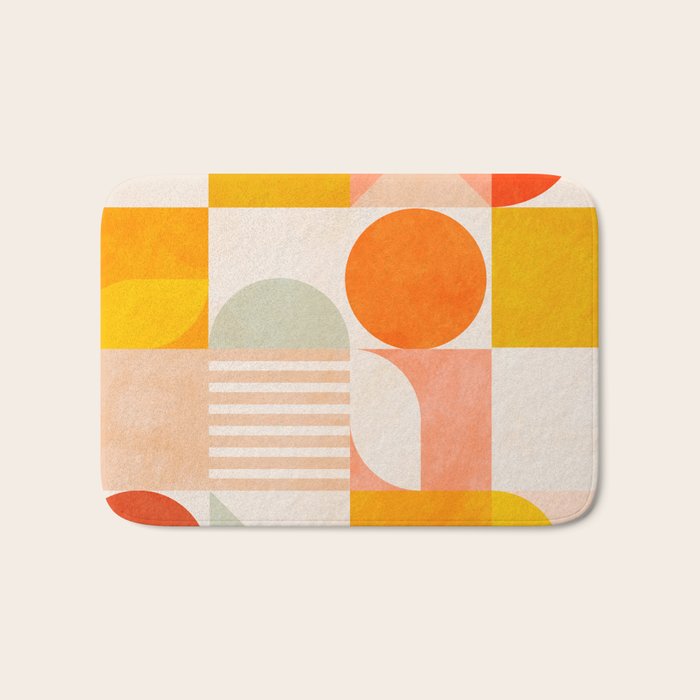 mid century geometry sunny 4 Bath Mat Gallery Image 1