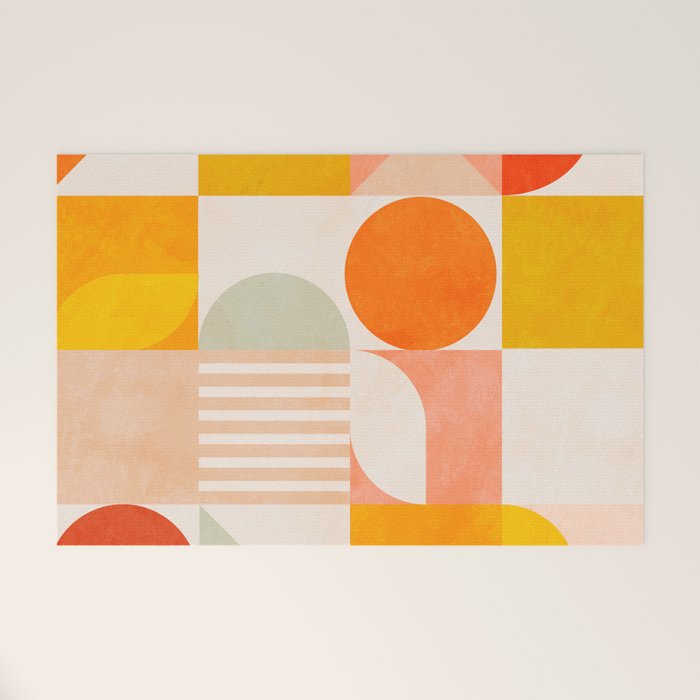 mid century geometry sunny 4 Welcome Mat Gallery Image 1