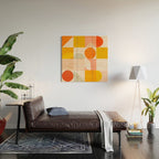 mid century geometry sunny 4 Wood Wall Art Gallery Image 2