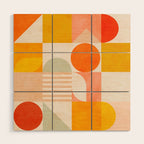 mid century geometry sunny 4 Wood Wall Art Gallery Image 1