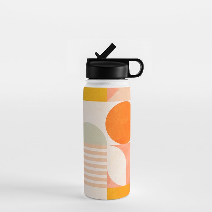 mid century geometry sunny 4 Water Bottle Gallery Image 1