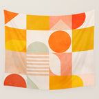 mid century geometry sunny 4 Wall Tapestry Gallery Image 4