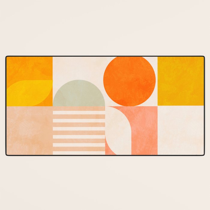 mid century geometry sunny 4 Desk Mat Gallery Image 3