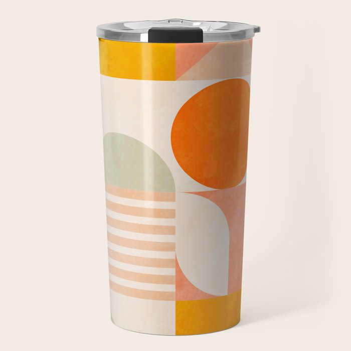 mid century geometry sunny 4 Travel Mug Gallery Image 1