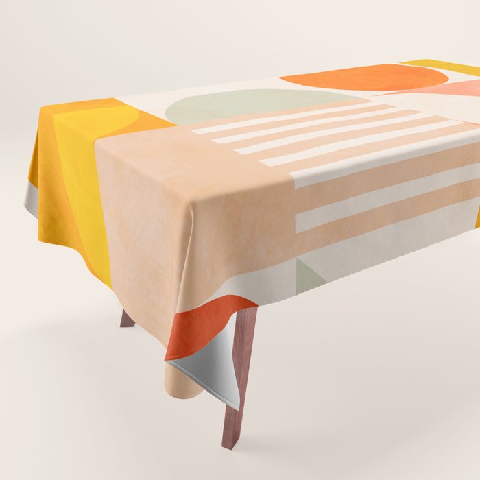 mid century geometry sunny 4 Tablecloth Gallery Image 1