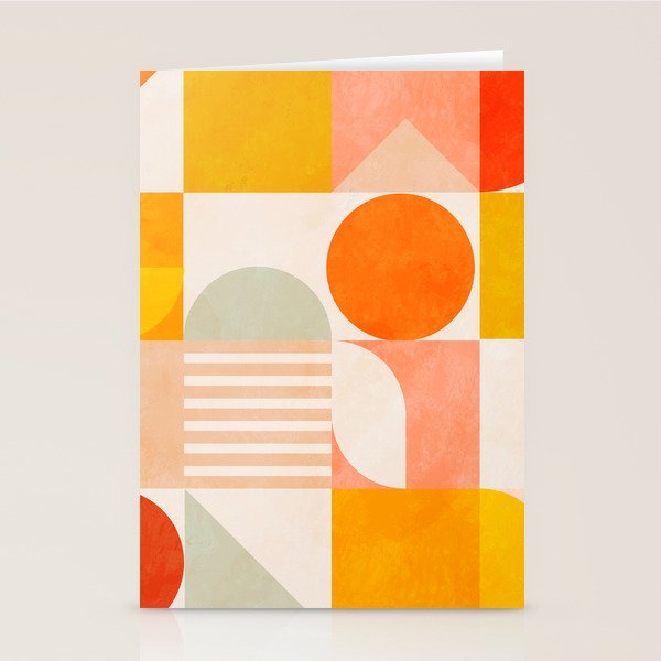 mid century geometry sunny 4 Stationery Card Gallery Image 2