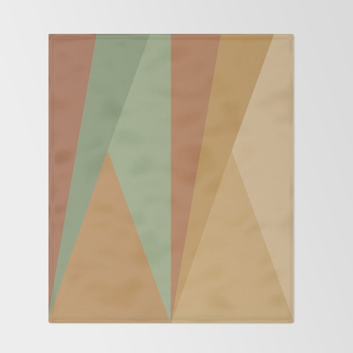 Geometric Triangles XII Earthy Rustic Throw Blanket Gallery Image 2