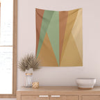 Geometric Triangles XII Earthy Rustic Wall Tapestry Gallery Image 2
