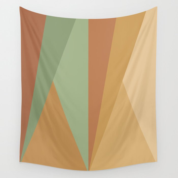Geometric Triangles XII Earthy Rustic Wall Tapestry Gallery Image 1