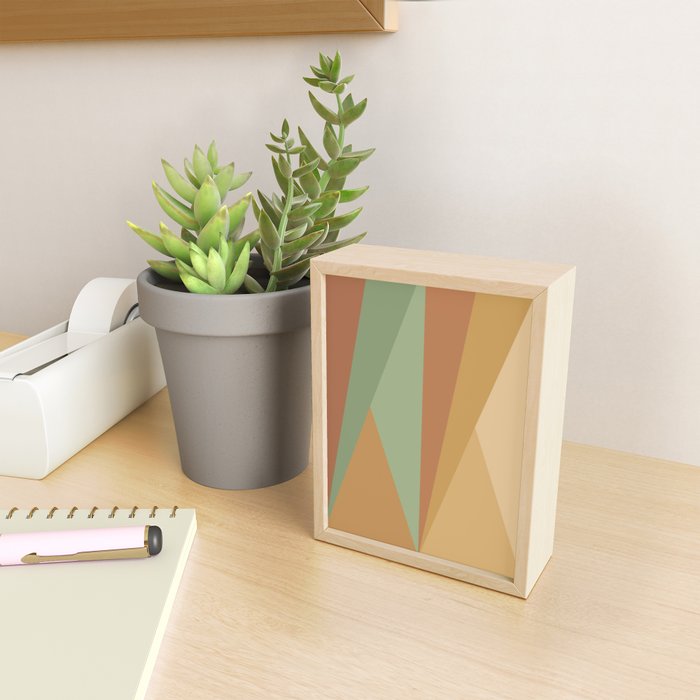 Geometric Triangles XII Earthy Rustic Mini Art Print Gallery Image 2
