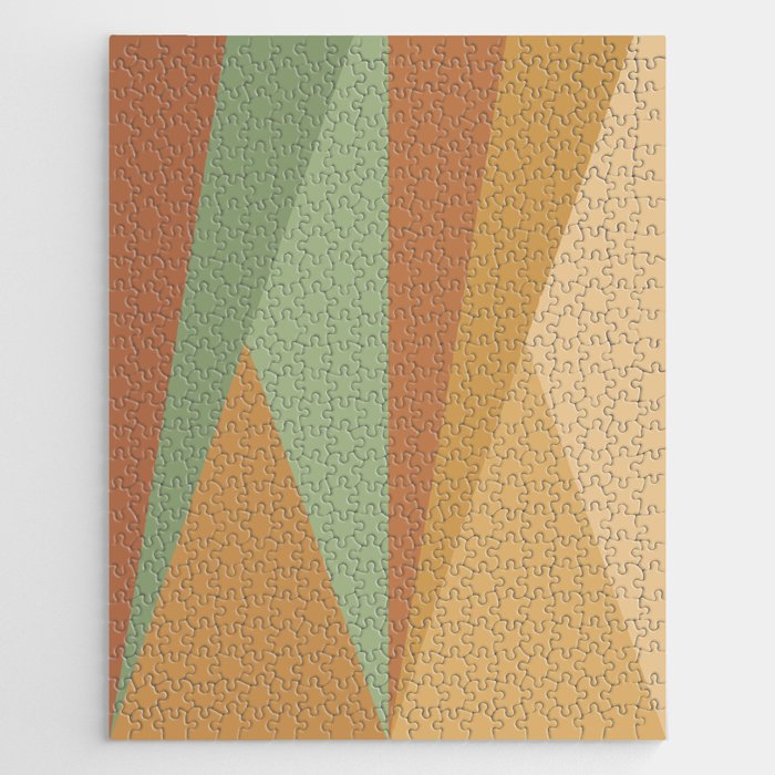 Geometric Triangles XII Earthy Rustic Jigsaw Puzzle Gallery Image 1