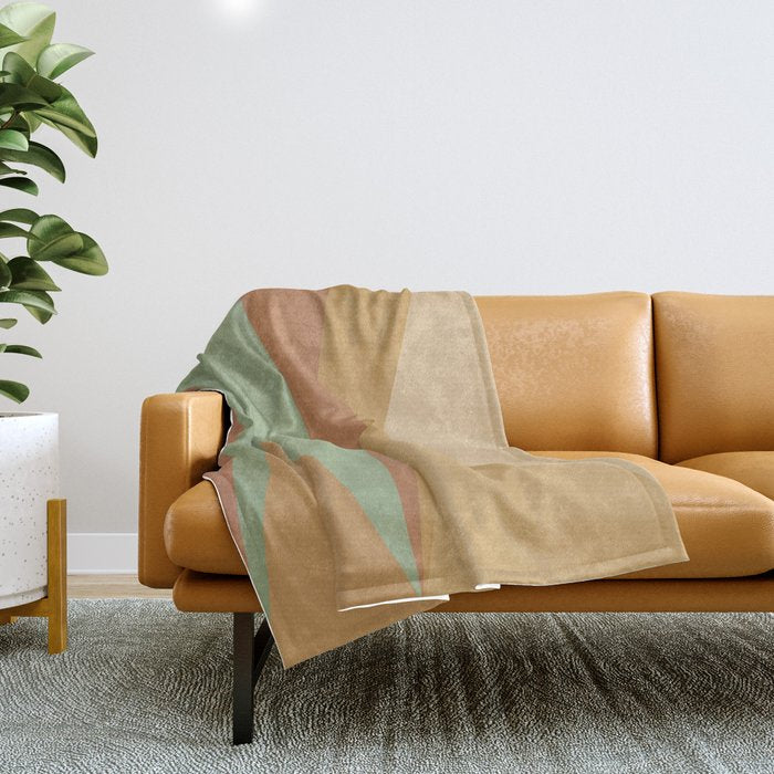 Geometric Triangles XII Earthy Rustic Throw Blanket Gallery Image 1