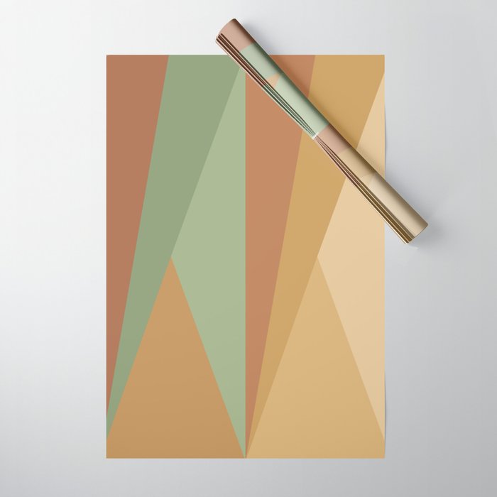 Geometric Triangles XII Earthy Rustic Wrapping Paper Gallery Image 1