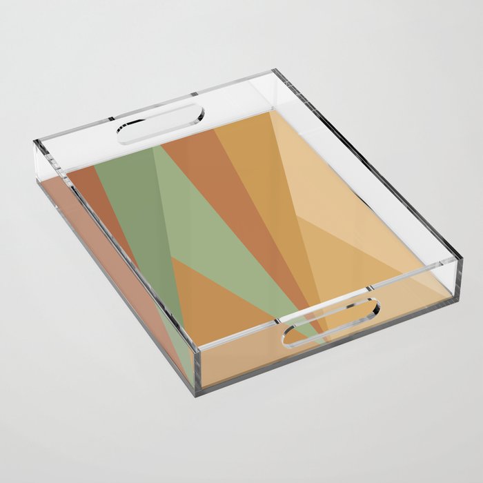 Geometric Triangles XII Earthy Rustic Acrylic Tray Gallery Image 1