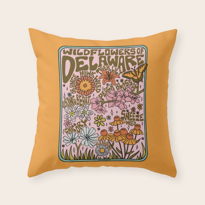 Delaware Wildflowers Throw Pillow Gallery Image 6