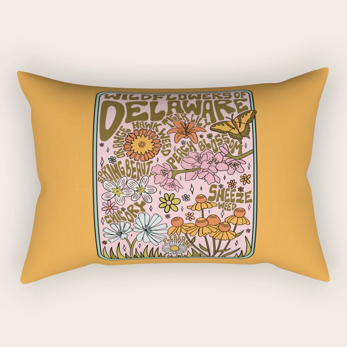 Delaware Wildflowers Rectangular Pillow Gallery Image 1