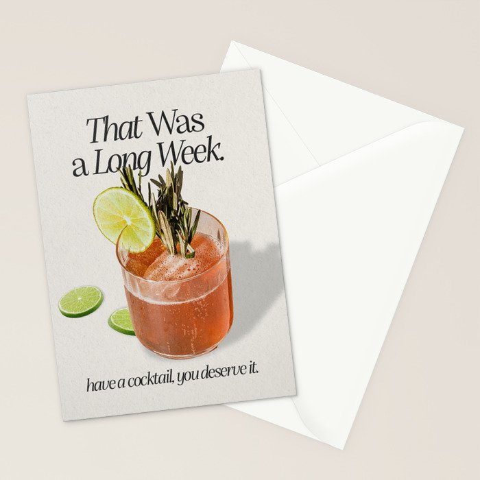 You Deserve a Cocktail Stationery Card Gallery Image 2