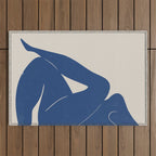 Woman Nude in Blue Outdoor Rug Gallery Image 1
