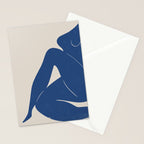 Woman Nude in Blue Stationery Card Gallery Image 2