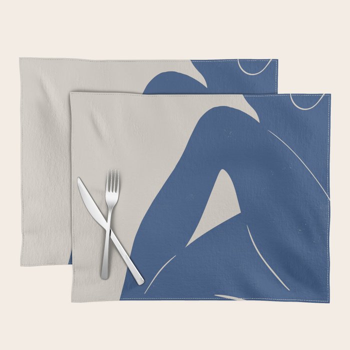 Woman Nude in Blue Placemat Gallery Image 1