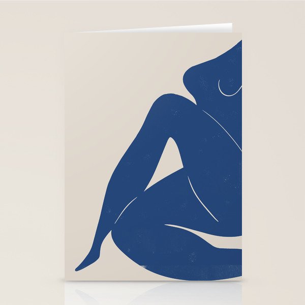 Woman Nude in Blue Stationery Card Gallery Image 2