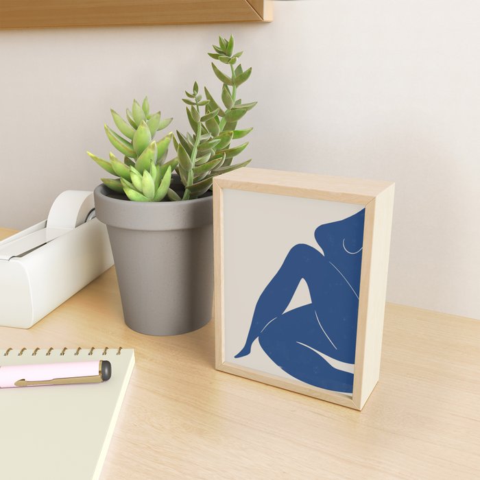 Woman Nude in Blue Mini Art Print Gallery Image 2