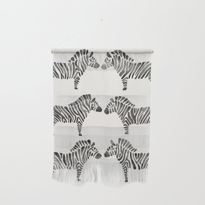 Zebras - Black & White Palette Wall Hanging Gallery Image 1