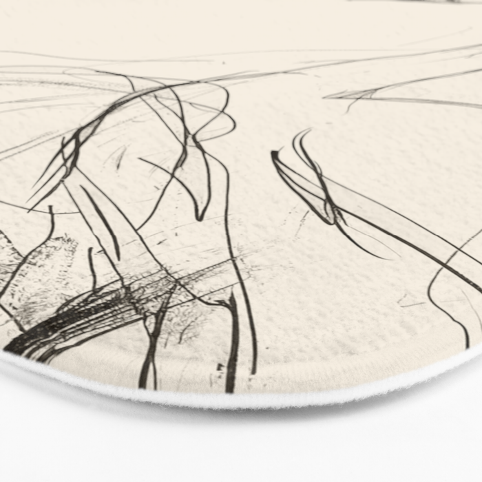 Swans in Ink - Elegant Minimalist Art Bath Mat Gallery Image 3