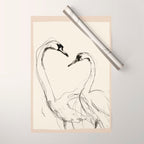 Swans in Ink - Elegant Minimalist Art Wrapping Paper Gallery Image 1